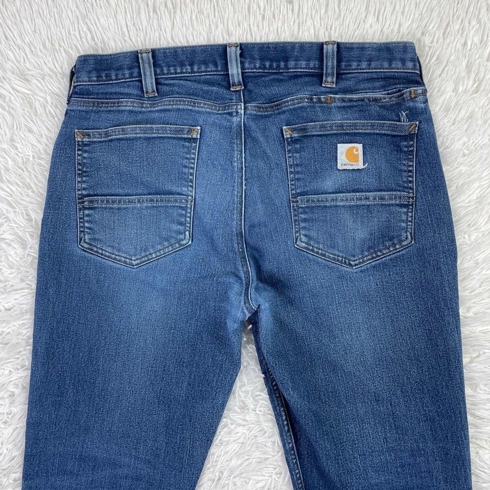 Carhartt Pants Mens 36x32 Blue Force Straight Fit Low Rise 5 Pocket Tapered Jean - Picture 6 of 14